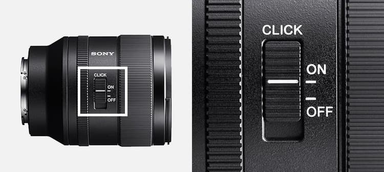 Sony FE 35mm f1.4 GM - Nút bật phản hồi xúc giác