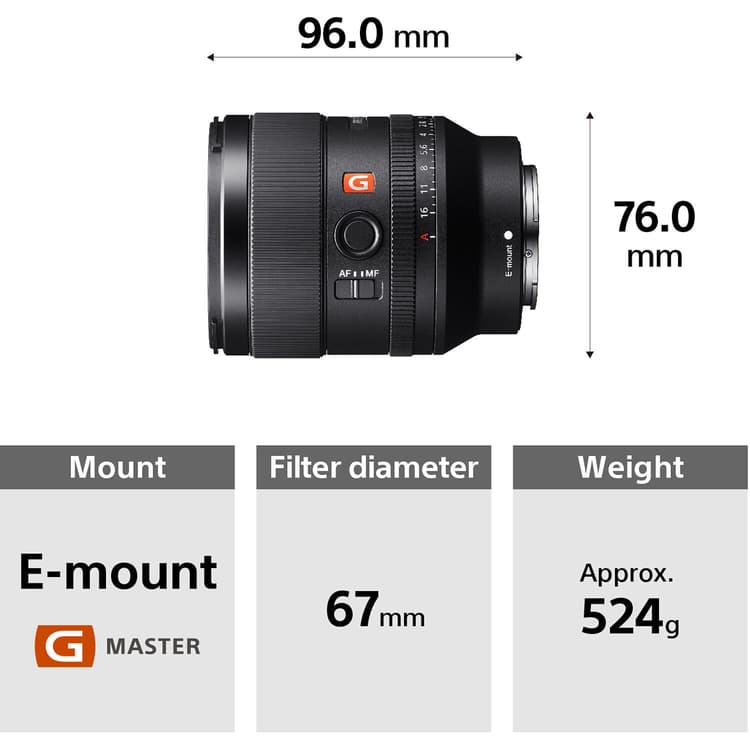 Sony 35mm f/1.4 GM - Thiết kế nhỏ gọn