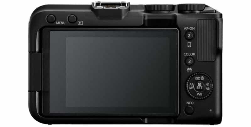 Canon R50 V được trang bị một màn hình cảm ứng LCD 3.00 inch xoay lật hoàn toàn